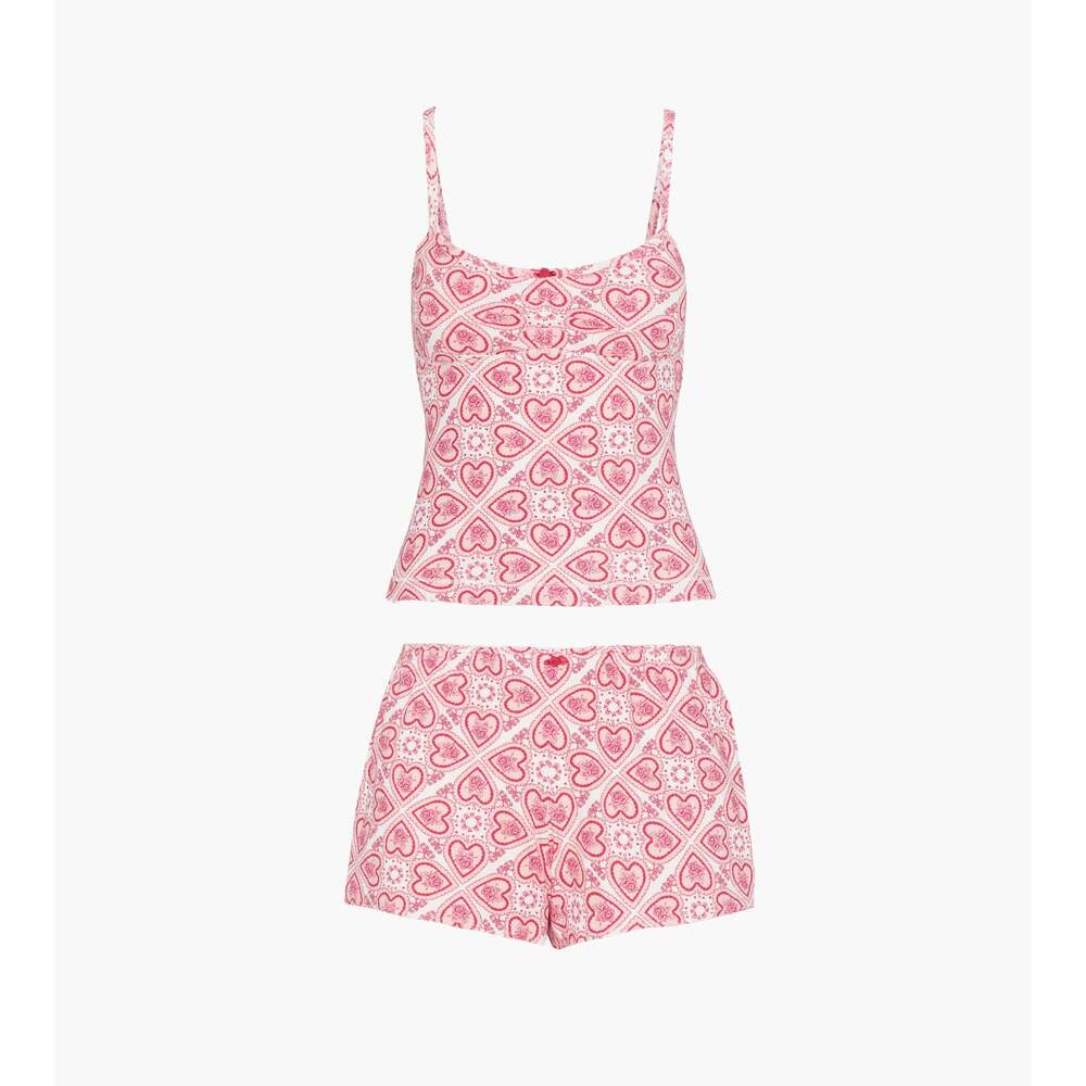 Hill House Home The Sadie Pointelle PJ Set - White Patchwork Doily Heart Size SW